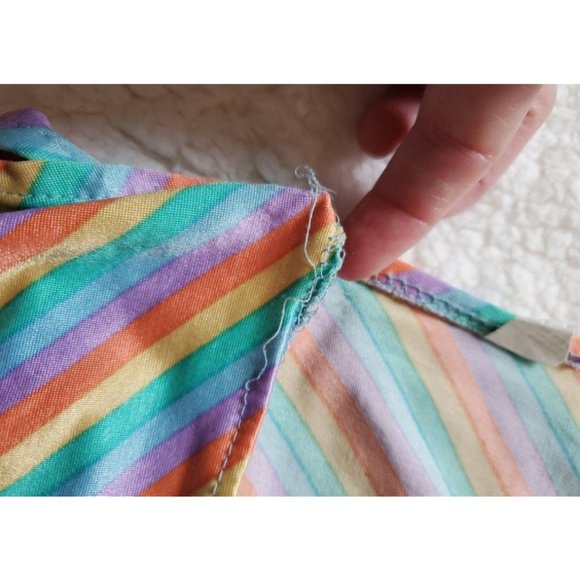 70s/80s Striped Rainbow Bathing Suit **HAS FLAWS** - Picture 8 of 8
